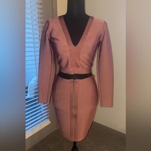 Bandage shirt and top set, wore once, size M